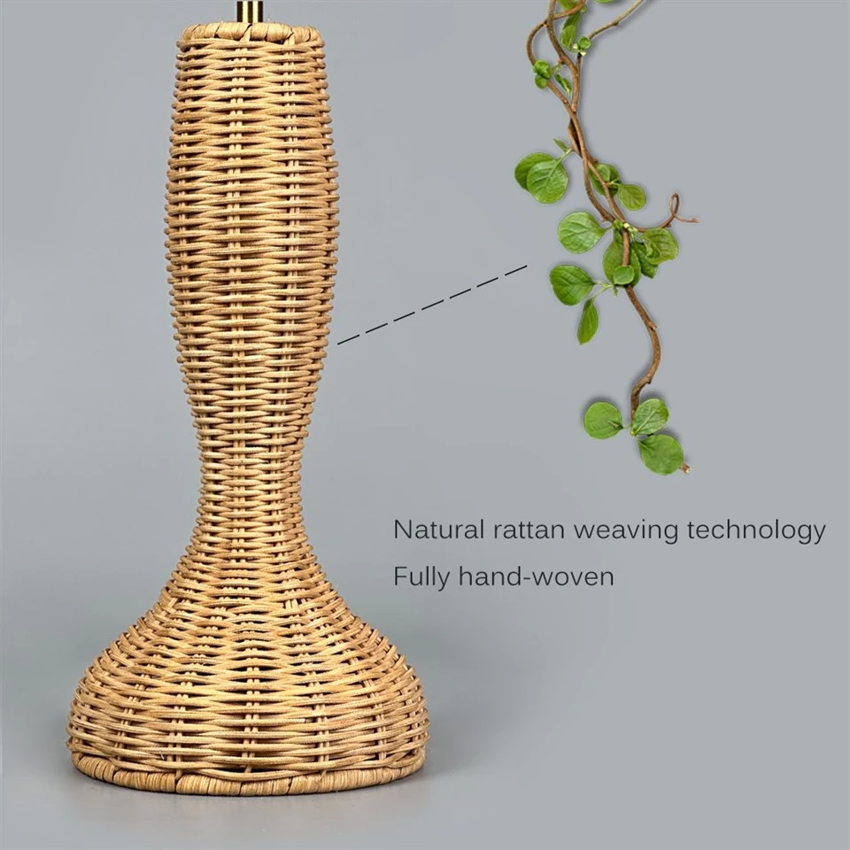 Rattan Table Lamp Rechargeable 2700K Touch Light factory