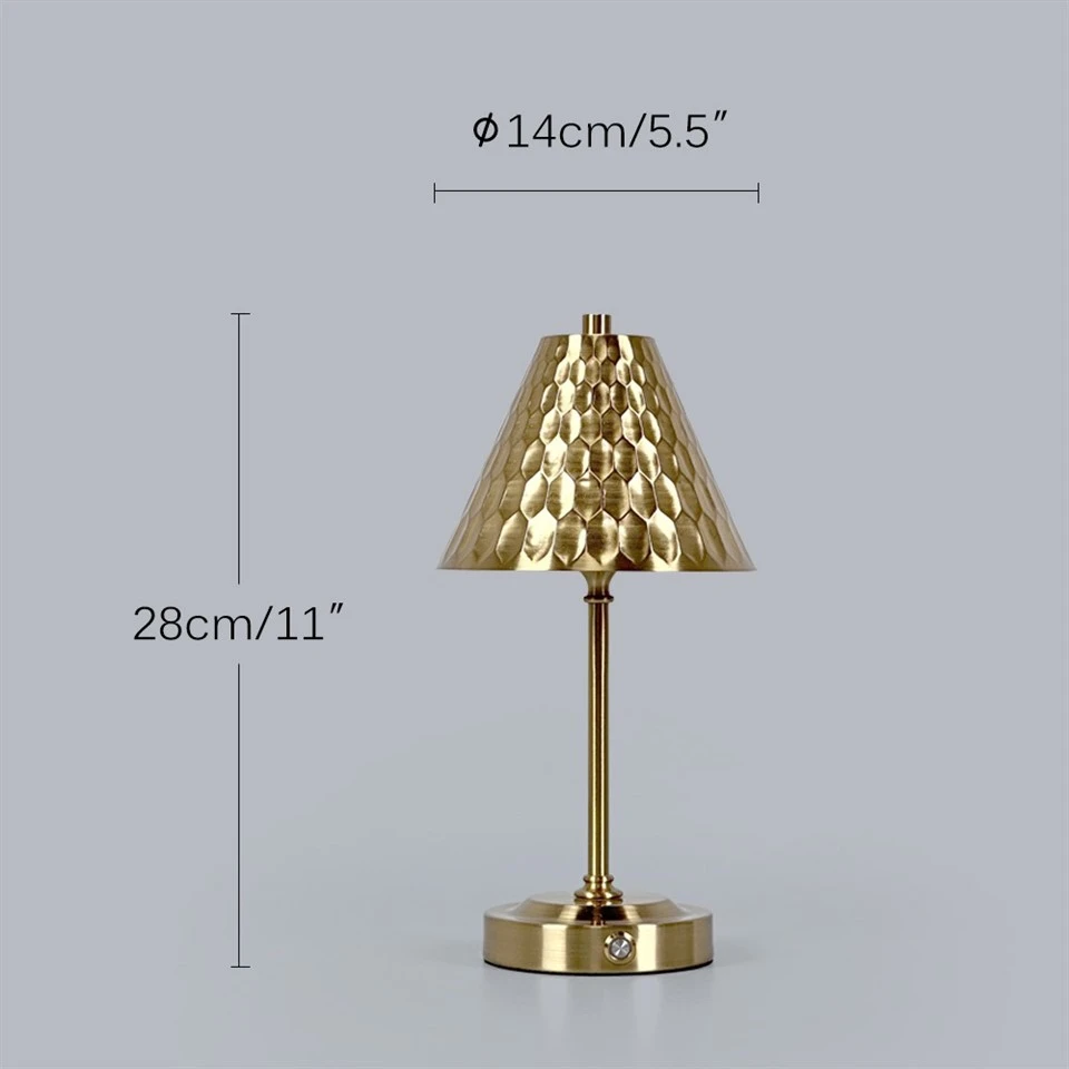Portable Gold Metal Cordless Desk Lamp high quality