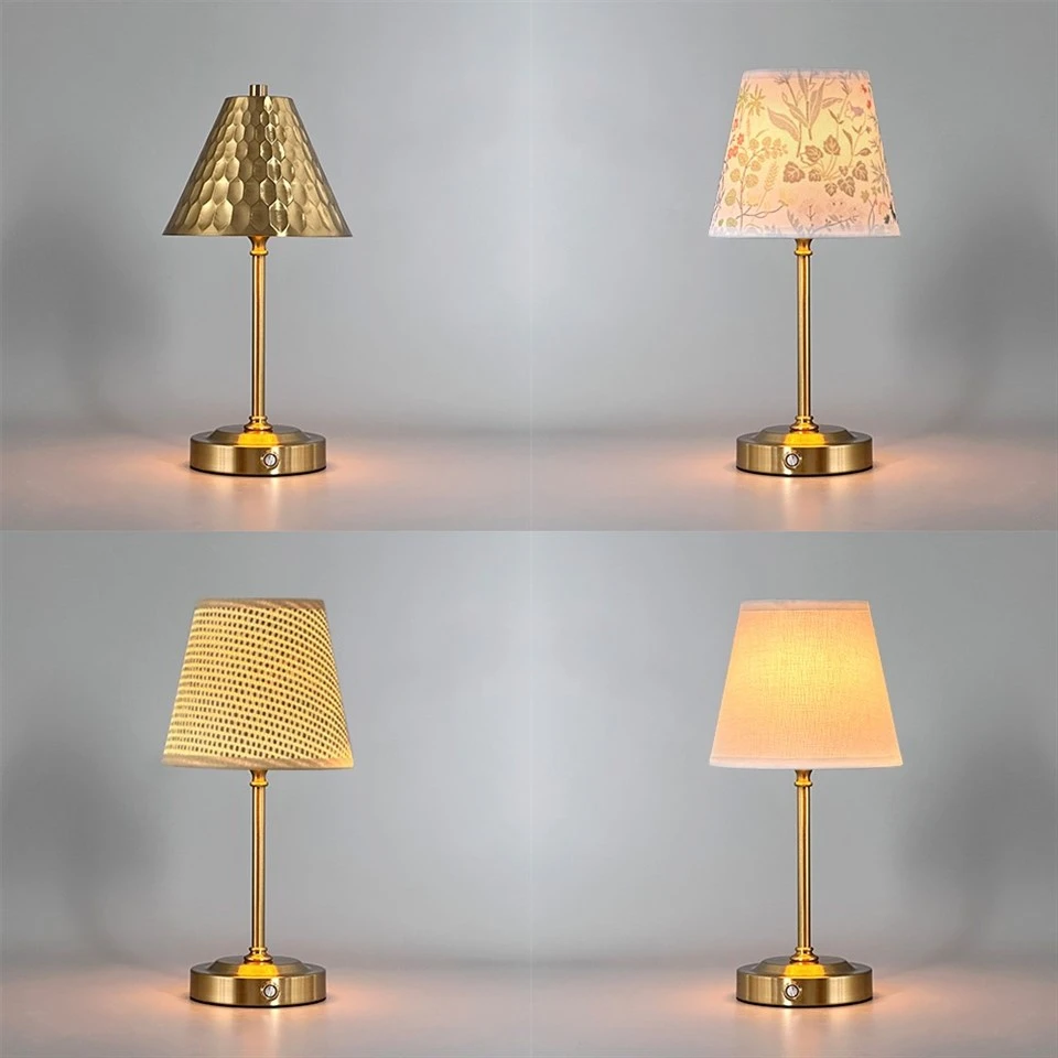 Portable Gold Metal Cordless Desk Lamp factory